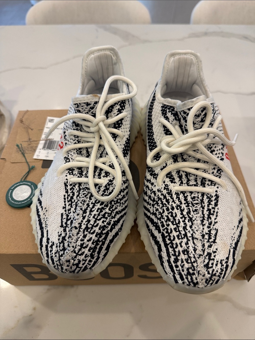 Yeezy Boost 350 V2 White and Black Zebra Women's Sneakers